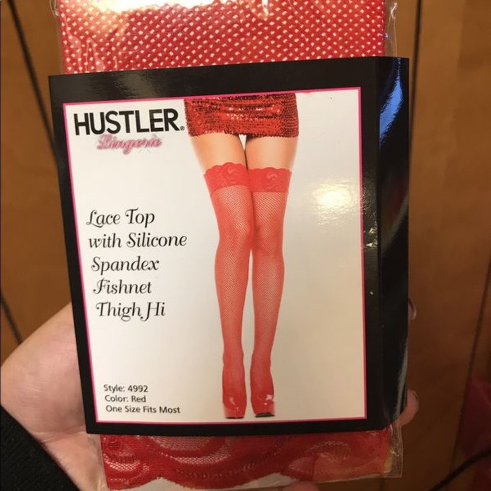 Lace top leggings red